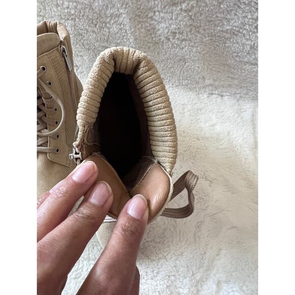 Aquatalia Tan Suede Corduroy Ankle Boots Size 10 Made in Italy $525 Retail - Picture 4 of 11